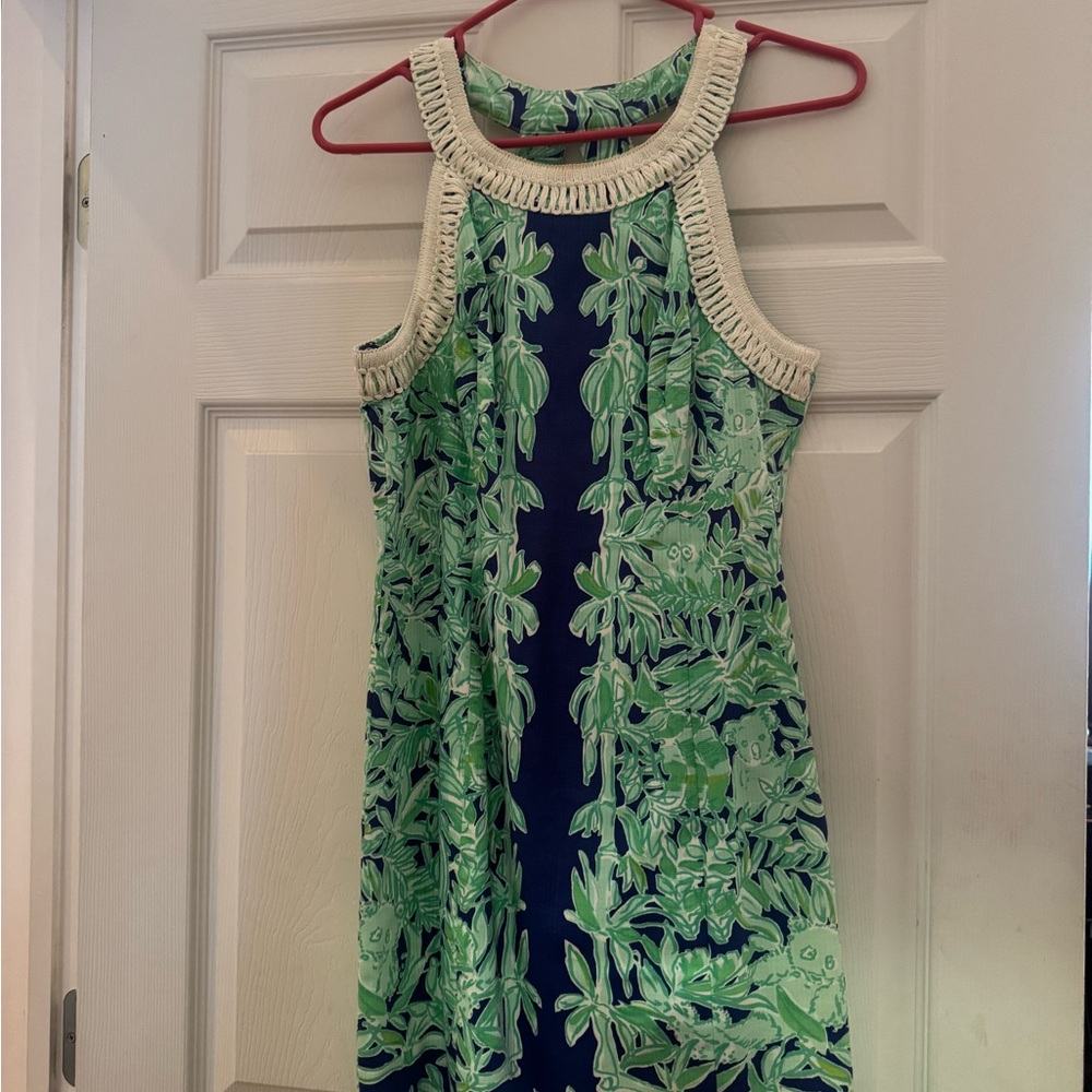 Lilly Pulitzer Green and Navy Mini Dress